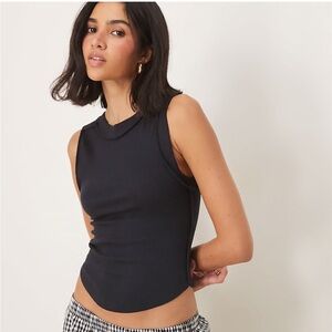 We The Free Kate Ribbed Tank Top Black Size Small